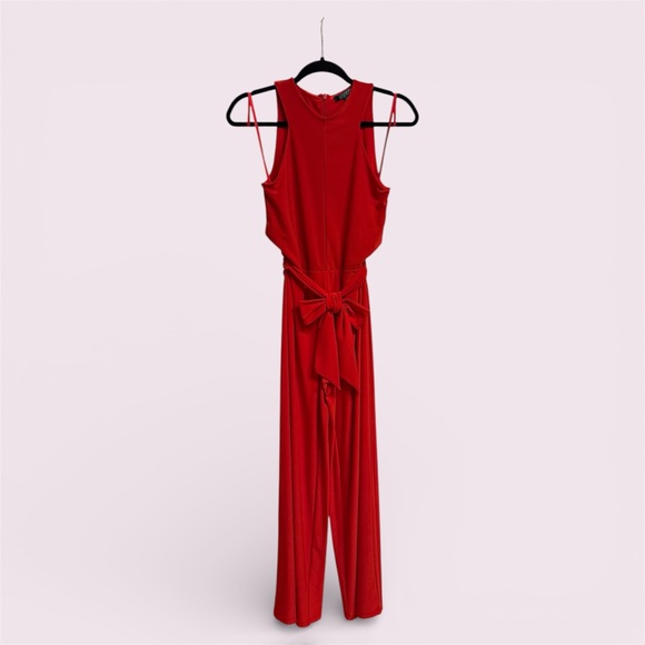 Ralph Lauren Vibrant Red Tie-Waist Jumpsuit - Picture 11 of 13